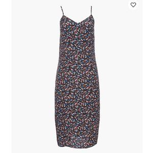 NWT Madewell Silk Eva Side-Slit Slip Dress in Spring Prairie